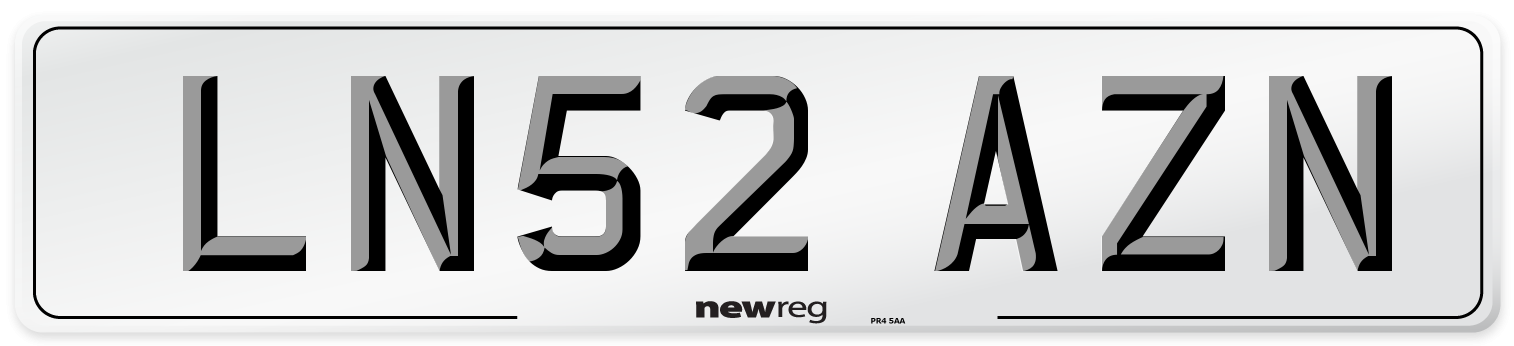 LN52 AZN Number Plate from New Reg